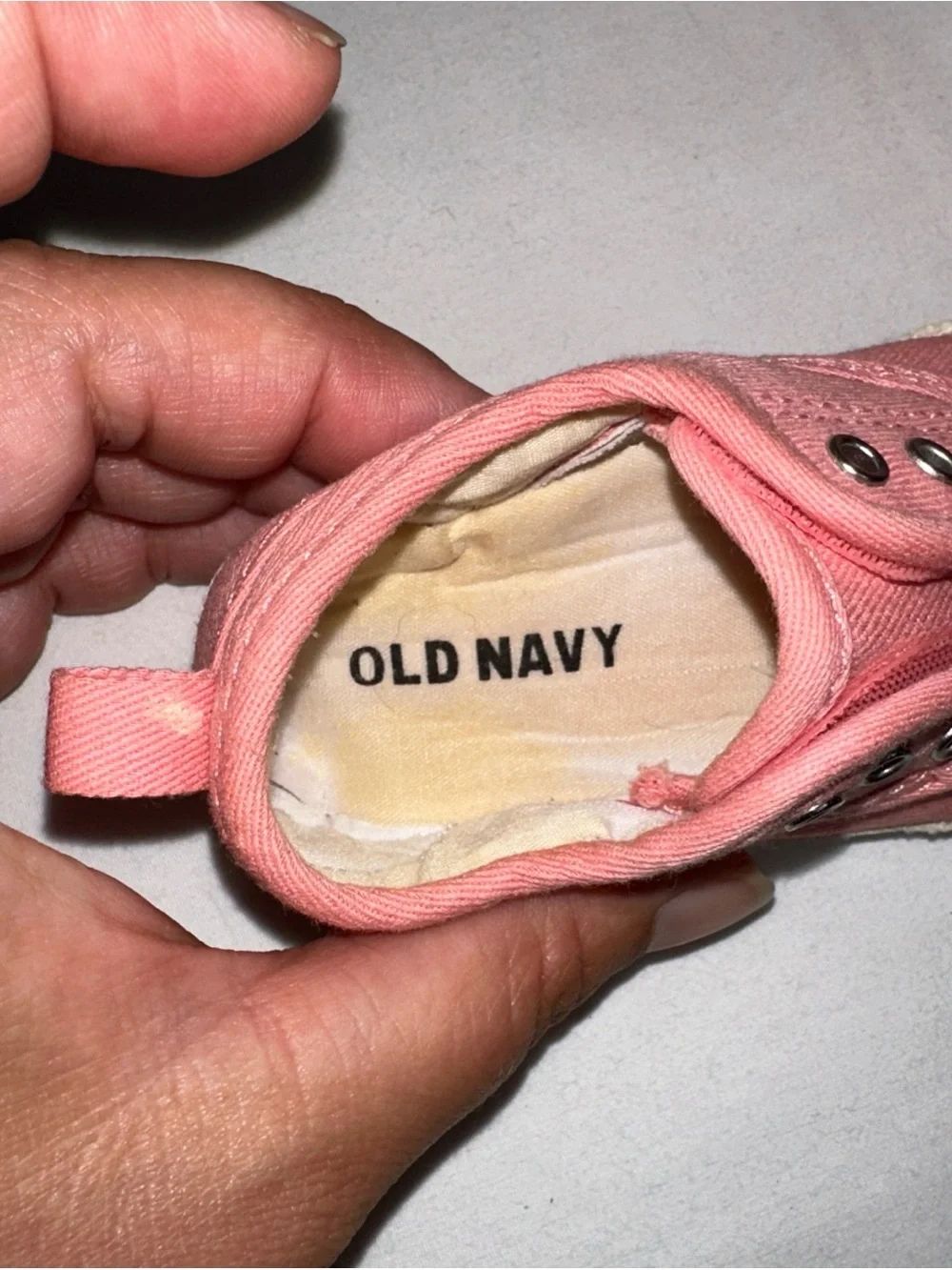 Old Navy Coral Canvas Slip-On Baby Shoes